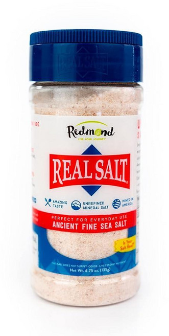 REDMOND Real Sea Salt - 천연 비정제 유기농 글루텐 프리 파인 134.7g(4.7온스) 쉐이커 (1팩), 135g, 1개