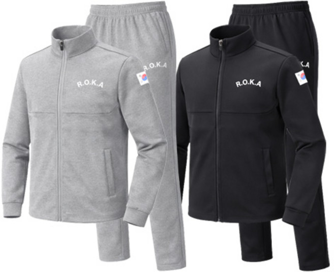 [1+1] 남성 코리아 아미 트레이닝 상하 집업 세트 SWTK02 봄 가을 추리닝 운동복 트레이닝복 스포츠 일상복 상하의 로카