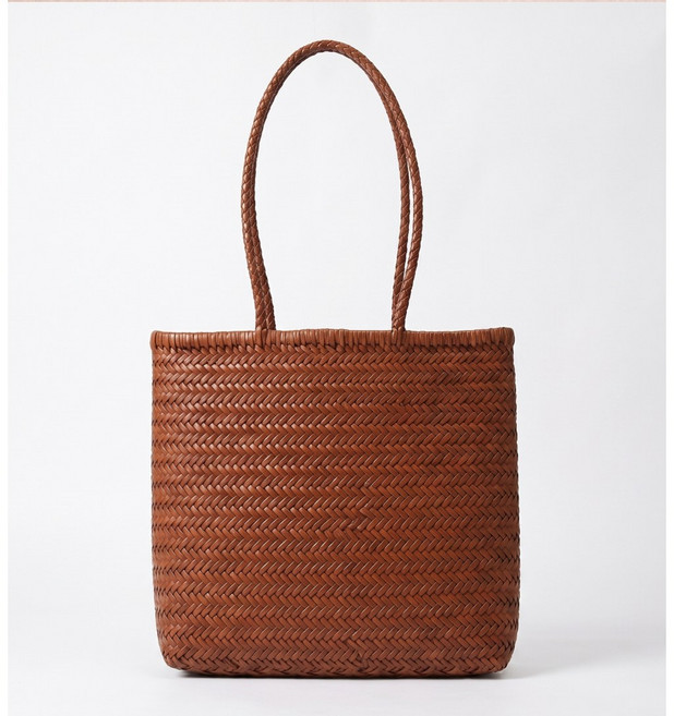 로그이엠 벨리즈 클래식 천연 소가죽 위빙 숄더백