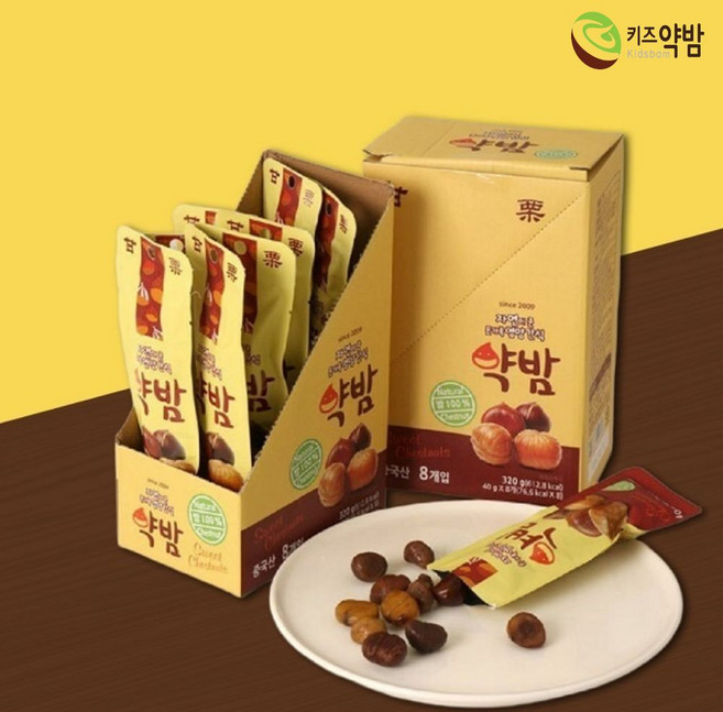 e키즈약밤 약밤 맛밤 100% 자연산 40g 8개입, 2박스, 320g