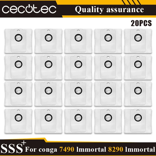 otec Conga 7490 Iortal8290 불멸의 진공 부품 메인 롤러 사이드 브러시 epa 필터 천 먼지 봉투 액세서리, 12 20