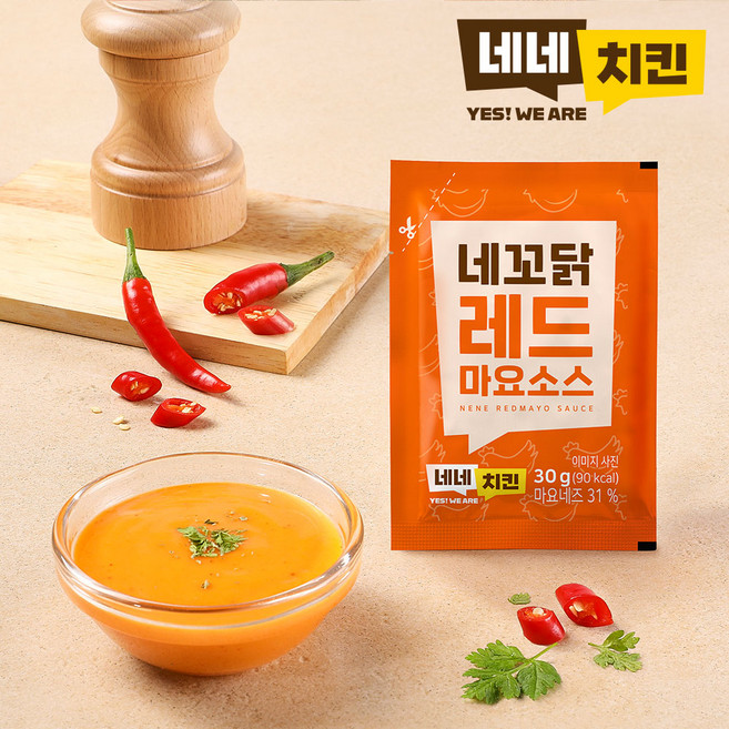 네네치킨 네꼬닭 레드마요 소스 이지컷, 18개, 30g