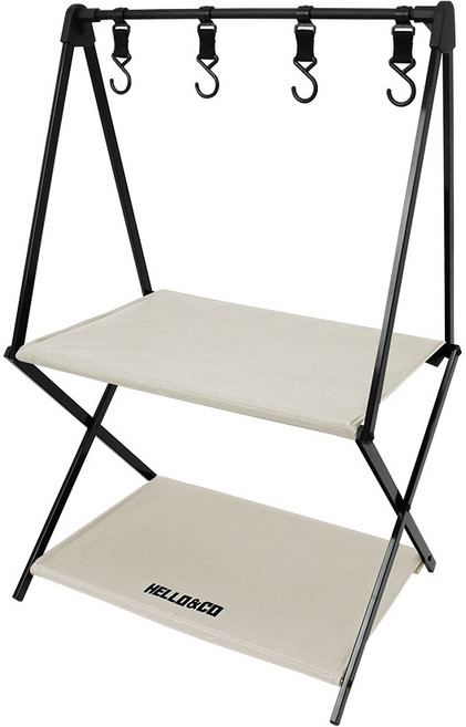 캠핑 2단 선반 행어 쉘프, 행어 쉘프2단_아이보리, 1개