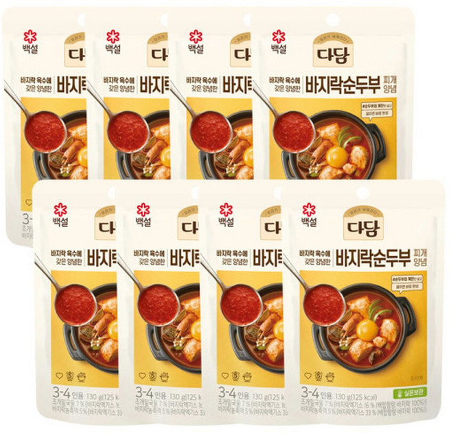 CJ다담 순두부찌개양념 130g x8개, 8개