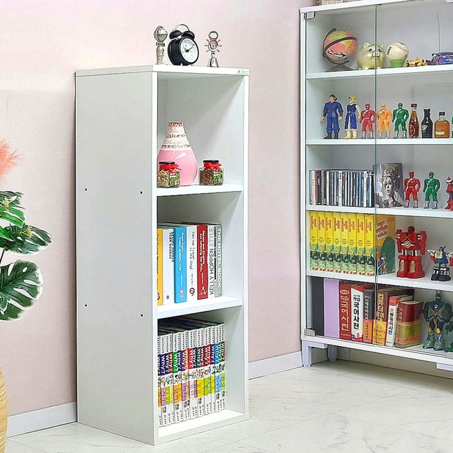 드림퍼니처 넉넉한1036 깊이40cm A4화일 3단 책장 공간박스 틈새장 LP수납장 피규어 장식장 진열장 다용도 수납장 소품 정리함, 넉넉한1036 깊이40cm가로40cm3단책장 화이트