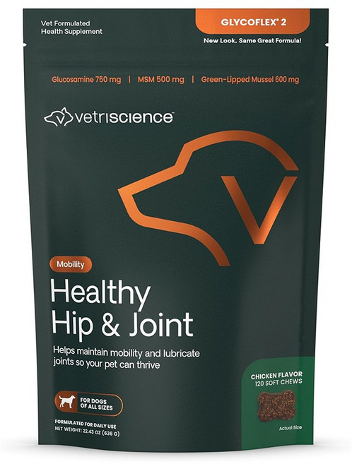 [베트리사이언스] 글라이코플렉스 강아지 관절 유연성 통증 케어 120츄 글루코사민 함유, 1개, 뼈/관절강화, 120정