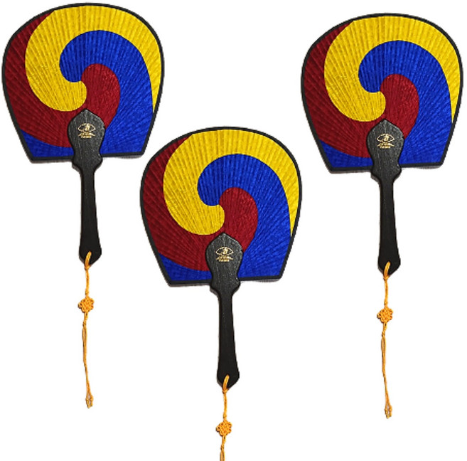 전통 부채 한국 기념품 한지 외국인이 좋아하는 선물 SKY몰, 태극선(소), 3개