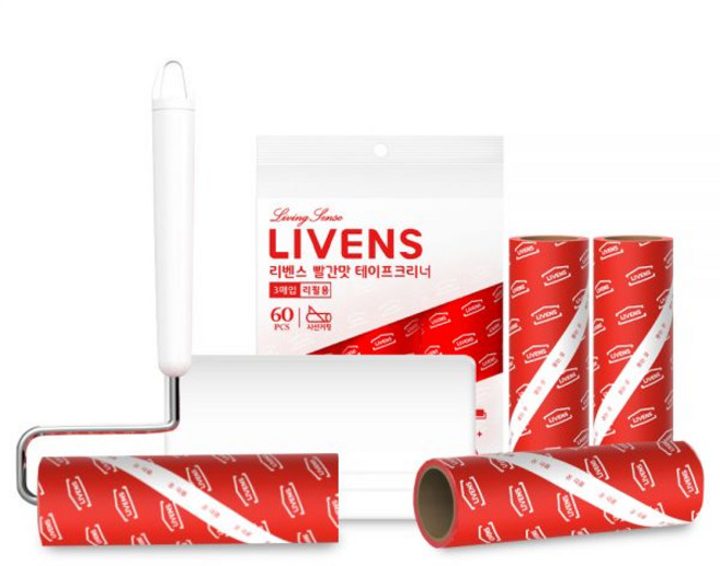 리벤스 빨간맛 사선컷팅 테이프크리너 9종세트, B.펫용 테이프크리너 리필 6입+3입