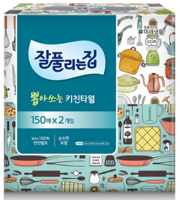 잘풀리는집 뽑아쓰는 키친타올 150매, 30개