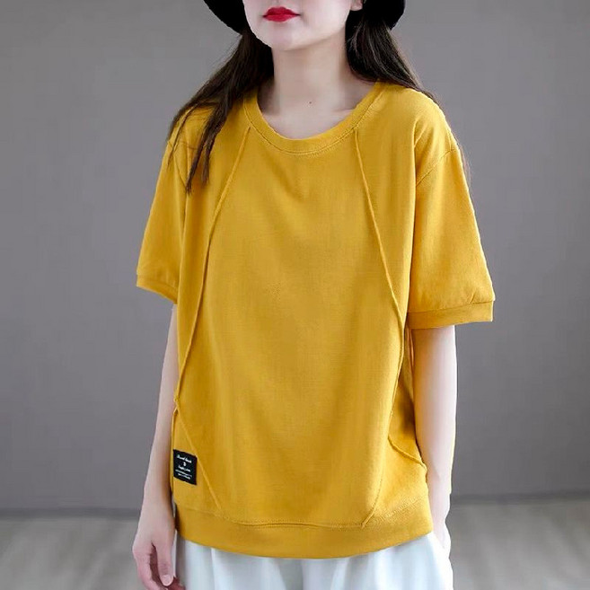 2021夏季新款潮設計感小眾短袖T恤女寬鬆大碼上衣