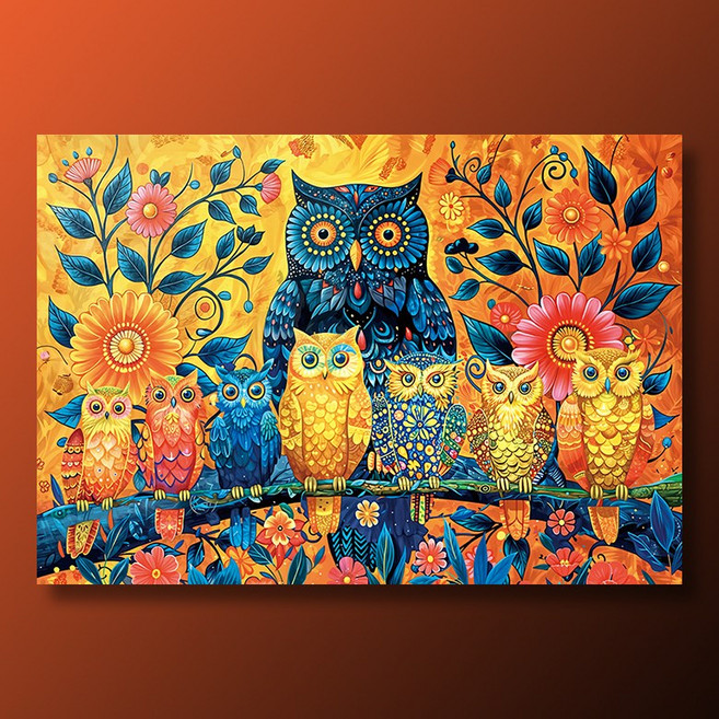 (PS) 직소 퍼즐, 1000피스, 동물 부엉이 가족, 1개