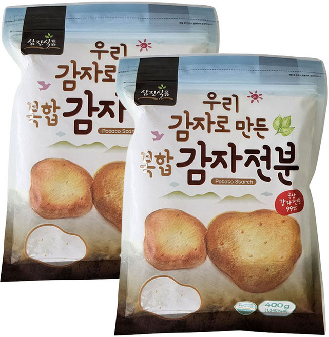 삼진식품 국산 감자전분 1kg 감자 가루 부침 튀김, 2개