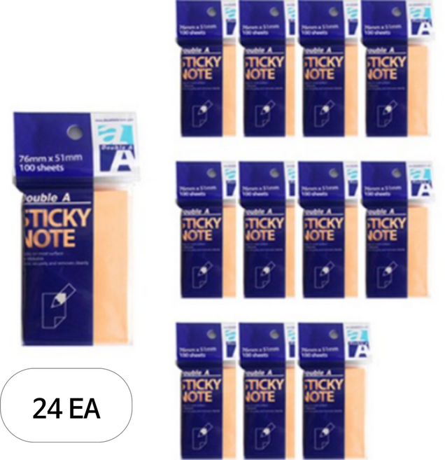 더블에이 스티키 노트 76 x 51 mm, 24개, 오렌지