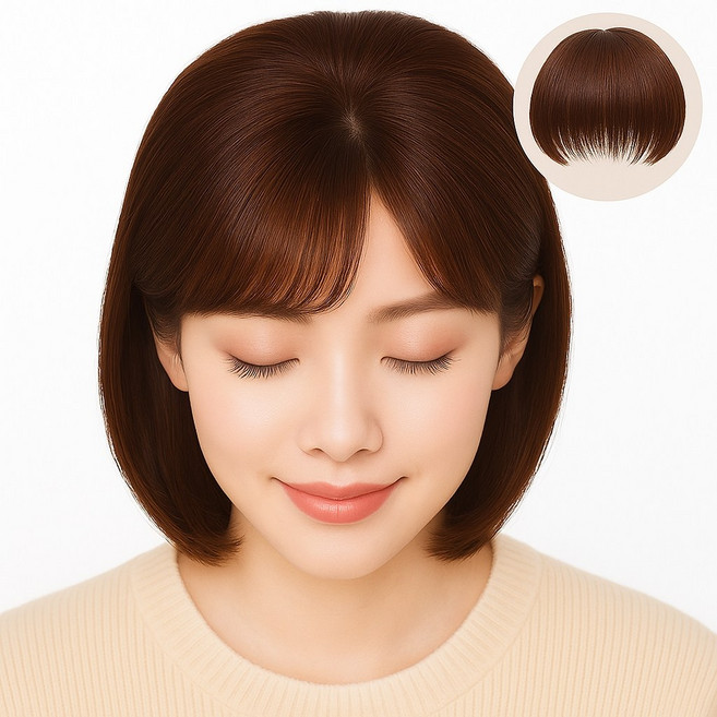 CRDY 정수리 볼륨 부분가발 탑가발 똑딱핀 15cm 꼬리빗 세트, 1개, 다크브라운