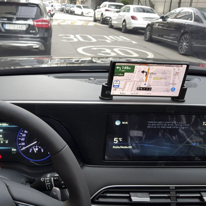 이지웨이어 차량용 가로 계기판 거치대, 블랙, 1개