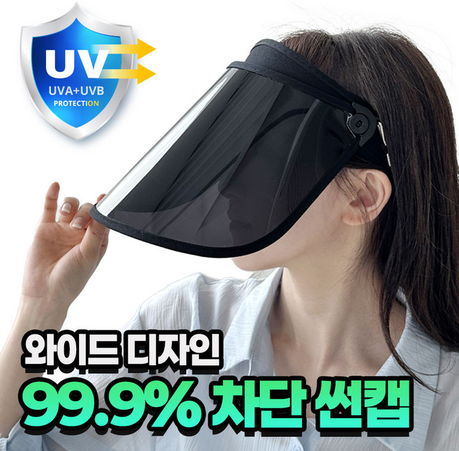 뷰네스 UV차단 99.9% 챙넓은 여성 자외선차단 썬캡