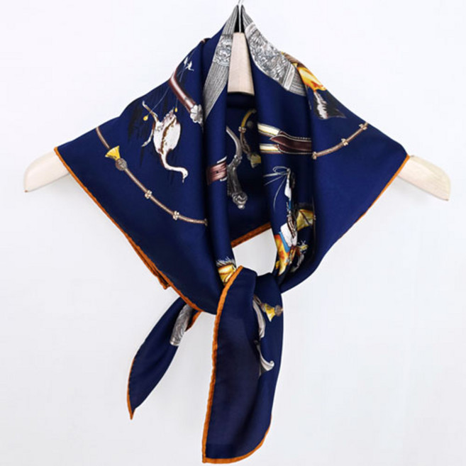 양면 마장 스카프 +링세트 여성 실키 부드러운 스카프 70cm 스퀘어 사각 스카프 까레 오피스룩