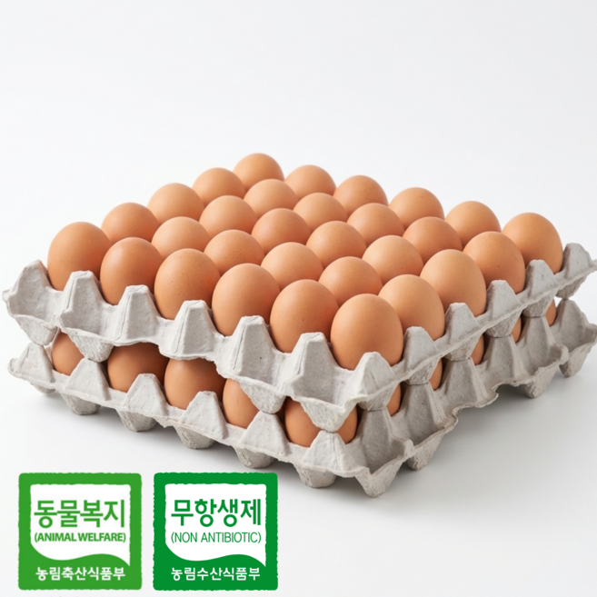 동물복지 무항생제 유정란 왕란 60구 [난각번호2번] HACCP, 2세트, 30구