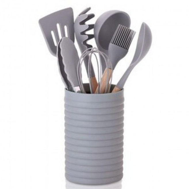 소스국자 우드 5153 실리콘 거품기 키친툴 뒤집게 8P 집게 기름솔 디오바코 면 조리도구, 1개