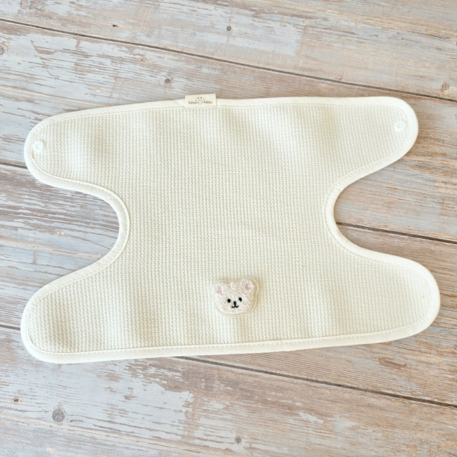 코코아돌 거즈 아기띠 앞보기 침받이 에르고 포그내 베이비뵨 호환, 라이트핑크곰, 1개