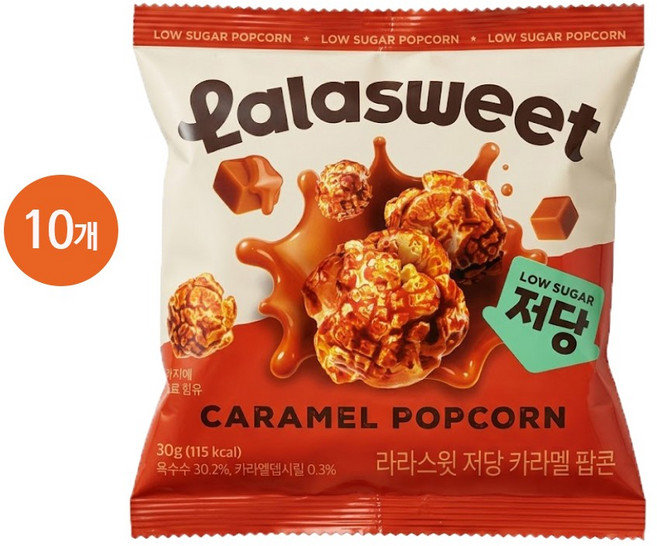 라라스윗 저당 카라멜 팝콘, 10개, 30g