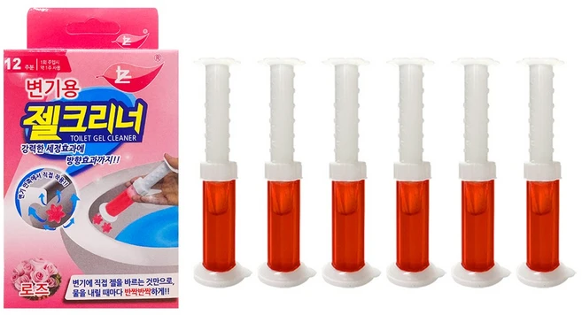 다나몰 플라워젤 변기세정제 욕실 방향제 탈취 로즈향, 6개, 50g - 쿠팡