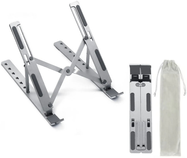 SafeSeason 알루미늄 휴대용 접이식 노트북 거치대, 실버, 1개