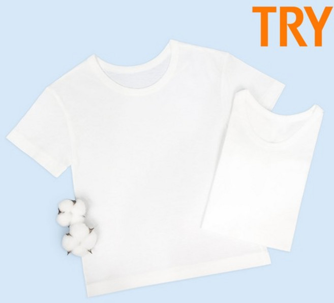 TRY 남 아동 순면 반팔런닝 3매