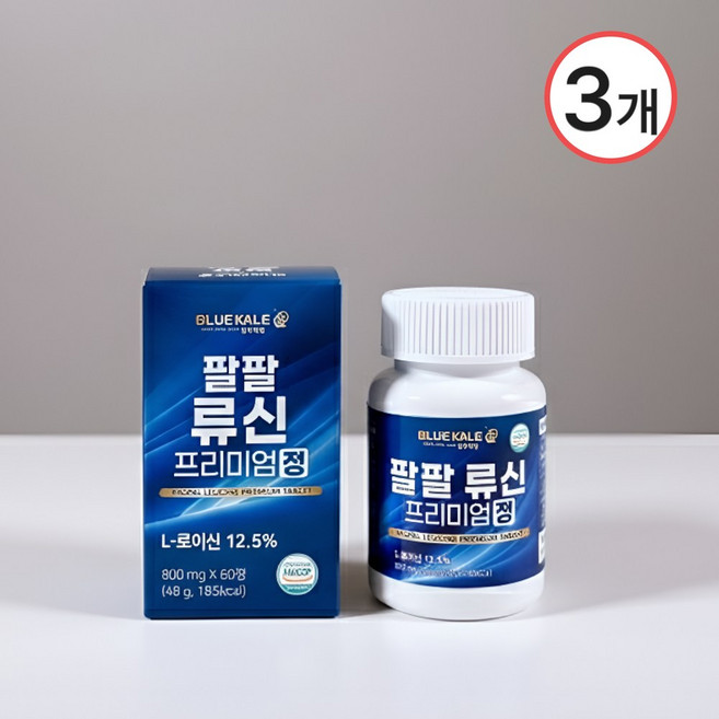 블루케일 류신 단백질 타블렛 아미노산 루신 프리미엄 정 6000mg 고함량 뉴신 캡슐 추천, 60정, 3개