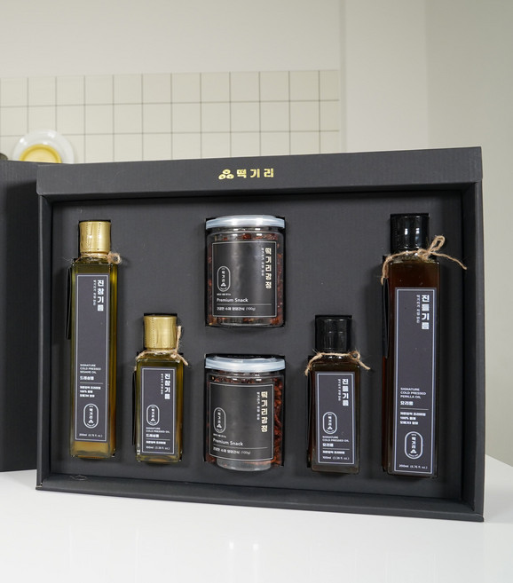 떡기리 정성담은 참기름 들기름 피칸강정 호두강정 선물세트 5호, 1세트, 600ml