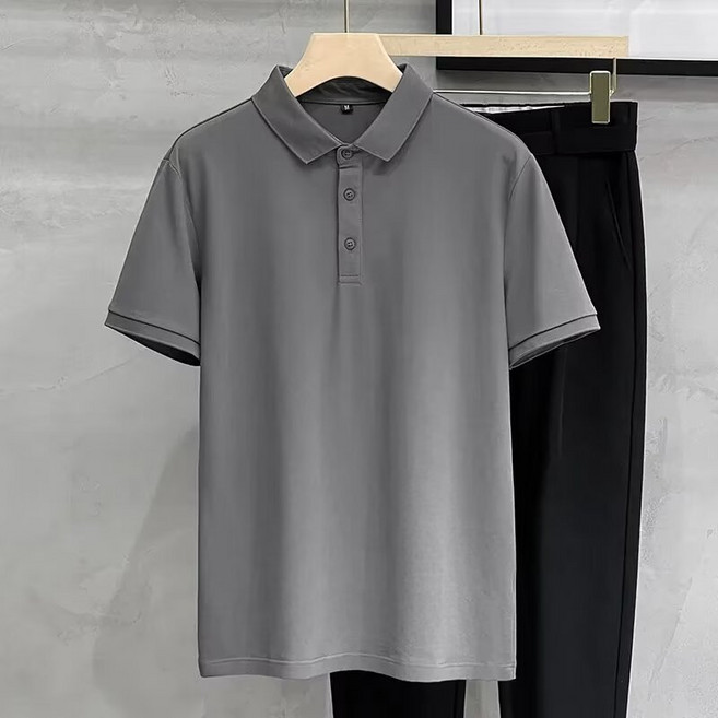 涼感 短袖 素色商務休閒 POLO衫 【M-5XL】