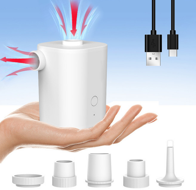 KORELAN 스마트 다용도 무선 휴대용 에어펌프 (에어/방기 가능 - 캠핑 수영장 부유물 에어쿠션 침대 매트리스 튜브 진공 수납백에 매우 적합), 흰색, 1개