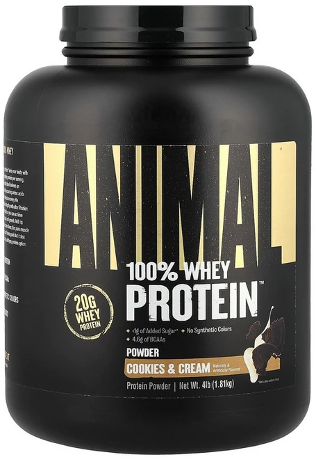 Animal 100% Whey Protein™ 파우더 쿠키 앤 크림 1.81kg(4lb) Animal (애니멀), 1814 g, 1개, 1.81kg - 쿠팡