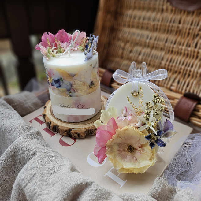 부케 캔들 만들기 셀프캔들 키트 드라이플라워 소이캔들 부케말리기 선물 DIY, DIY 세트, 클린 코튼