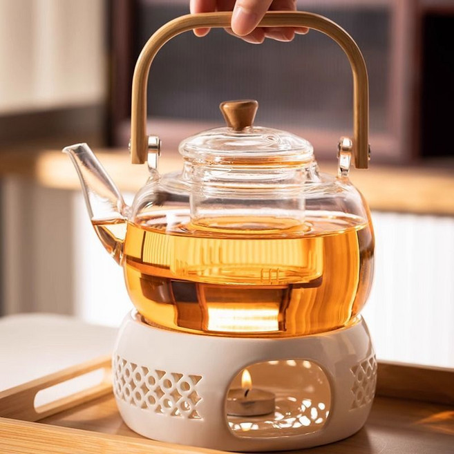 加厚耐高溫玻璃茶壺, 1個, 工廠直銷：1L耐高溫大壺加厚耐熱