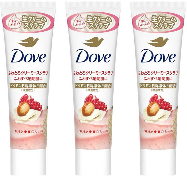 도브 퐁신걸쭉 크리미 스크럽 석류 & 시어버터, 50g, 3개