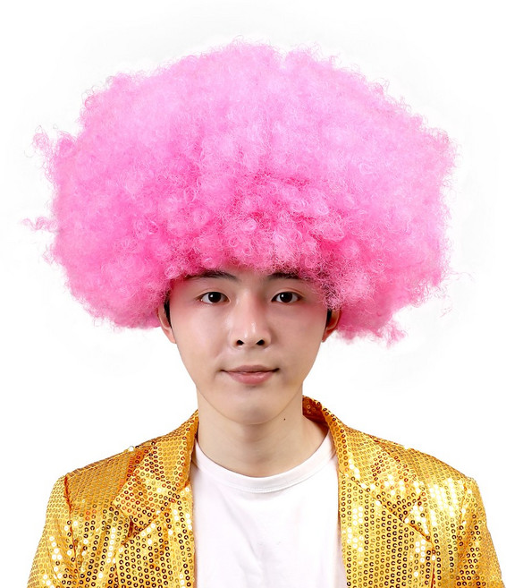 점보가발(핑크) 뽀글이 폭탄머리 할로윈 파티 노래방