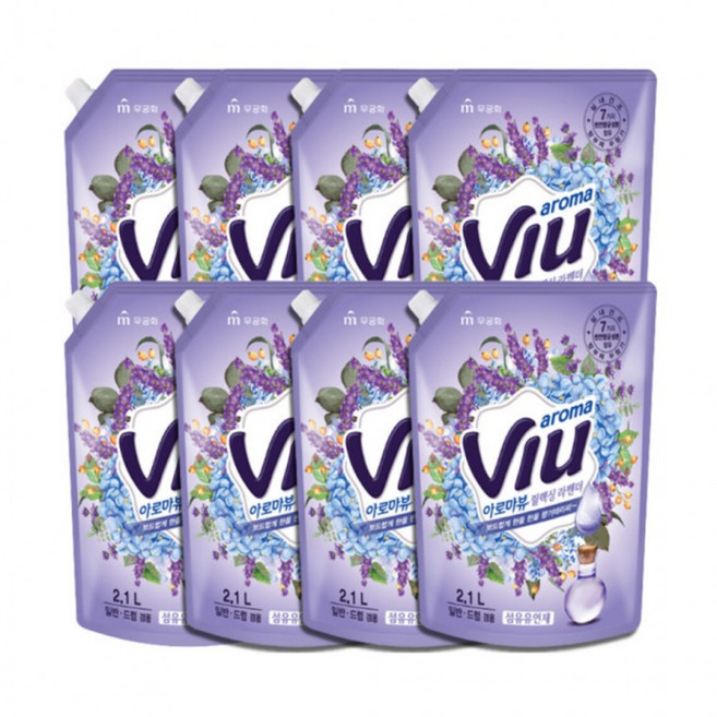 아로마뷰 섬유유연제 릴렉싱라벤더 2100ml 8개, 1개