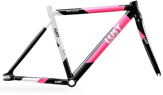 2025 LEXON SUPER LIGHT LUST AL6066 트랙 프레임 세트/단일 속도 고정 기어 카본 포크 자전거가 포함된, 03 51cm, 02 RED