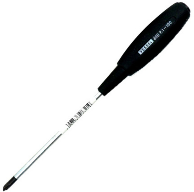 베셀 고무그립 십자드라이버 610 P.1 x 100mm, 1개
