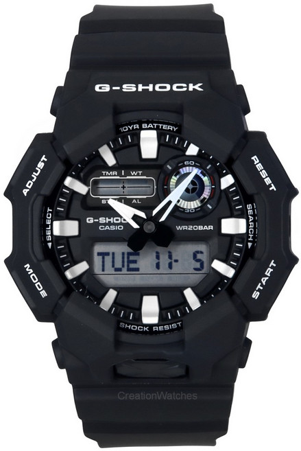 카시오 G-Shock 아날로그 디지털 바이오 기반 레진 스트랩 블랙 다이얼 쿼츠 GA-010-1A 200M 남성용 시계
