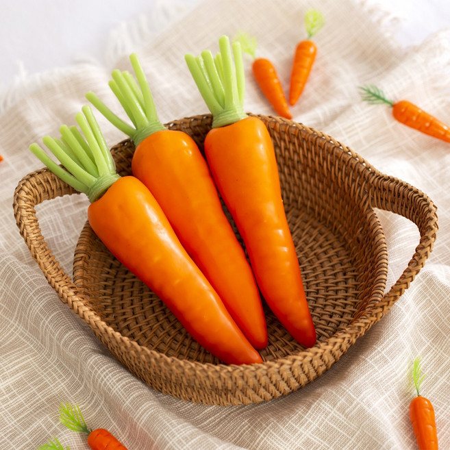 아삭아삭 당근 모형 1P-가짜 채소 야채모형 음식모형 소꿉놀이 주방놀이 유치원소품 사진 촬영 전시용 채소 데코