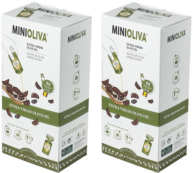 스페인 Mini Oliva 미니올리바 엑스트라버진 올리브오일 일회용 7g 80개입 X 2팩, 160개