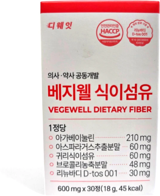 베지웰 식이섬유 식이섬유정 600mg x 30정 1개 - 쿠팡