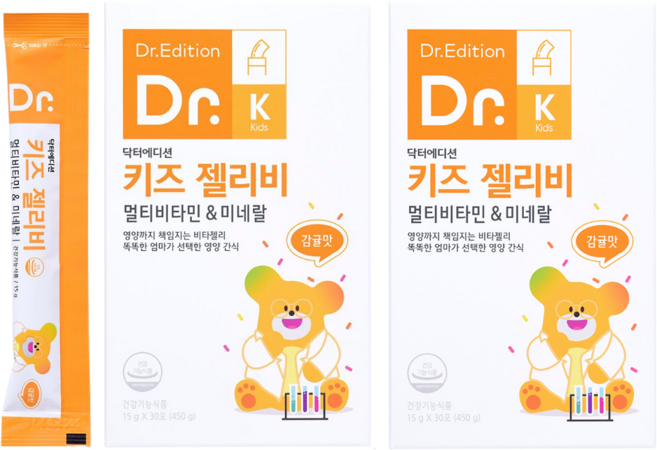 [흰여울팜] 닥터에디션 키즈젤리비 두돌아기 비타민 젤리 유아 어린이 유치원생 멀티비타민, 450g, 2박스