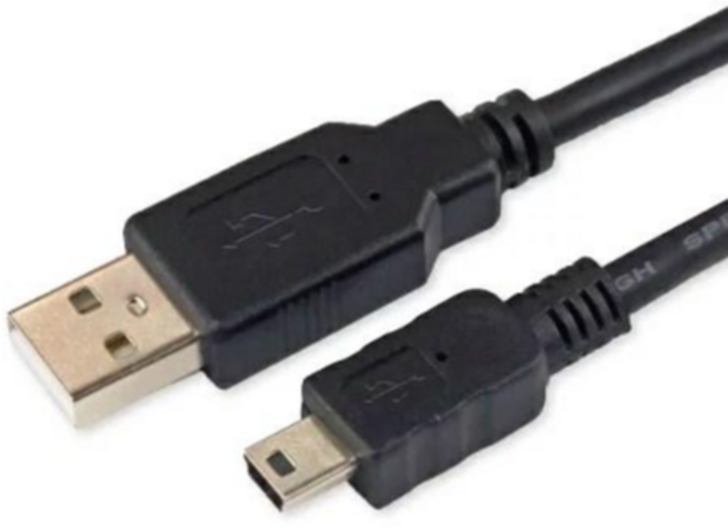 Mini USB 傳輸充電線, 200cm, 黑色, 1條