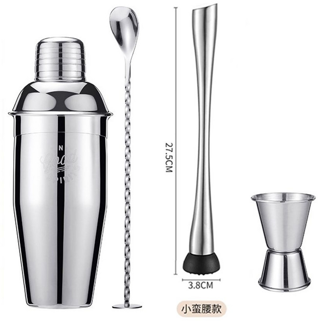 칵테일쉐이커 용품 도구 올인원 홈텐딩 쉐이커 지거 칵테일 칵테일도구 바텐더 세트 키트, 1개