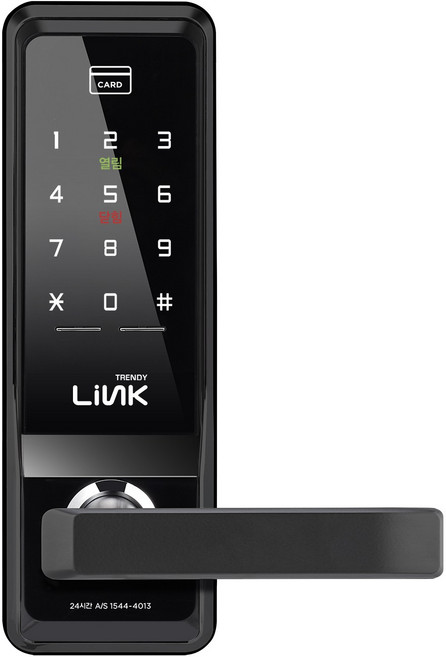 유니코 링크 트렌디플러스 무타공 도어락 카드키4개, 고객직접설치, 트렌디+