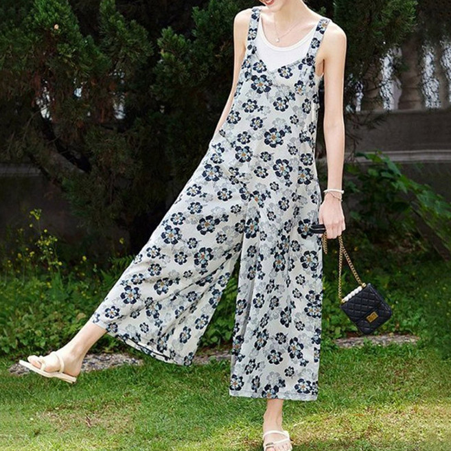 swygsqql 여성 여름옷 오버롤 점프슈트 루즈핏 치마바지 캐주얼 와이드팬츠