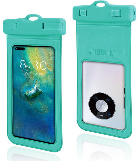 범용 방수 휴대폰 케이스 대형 투명 휴대폰 케이스 래프팅 다이빙 휴대폰 방수 휴대폰 케이스, 마카롱 블루, 1개